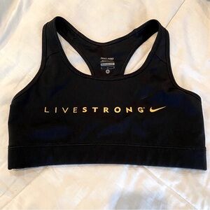 Nike Pro LIVESTRONG Black & Yellow Sports Bra size Medium